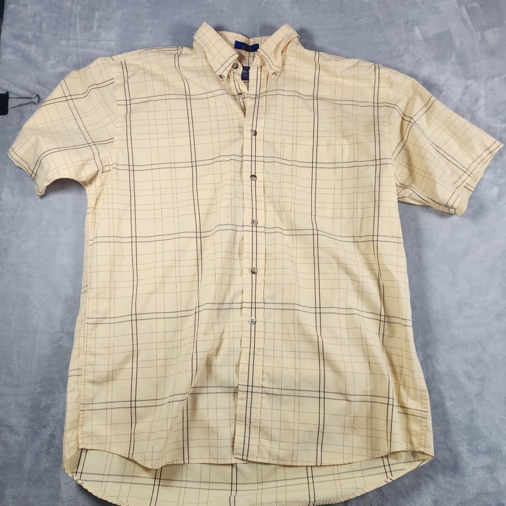 Pendleton Shirt Mens Large Yellow Check Plaid Button Down Long Sleeve Classic